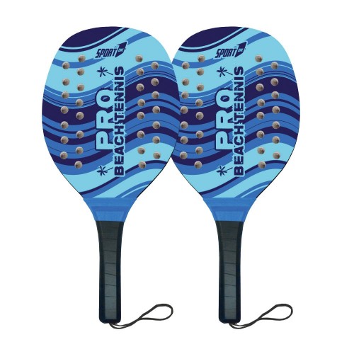 2 Racchette in legno Beach Tennis Spieggia con Pallina Professionali Racchettoni