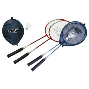 Set 2 Racchette Badminton con Volano EVA Fodera Tennis da Spieggia Racchettoni