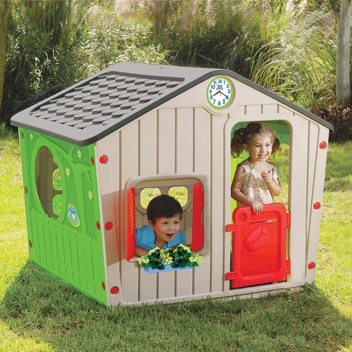 Casetta per Bambini in Plastica da Esterno Giocattolo in Resina Bimbi Giardino