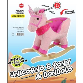 Unicorno a Dondolo con Suoni Animale Cavalcabile in Legno per Bambini Vintage 2