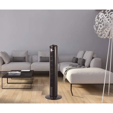 Ventilatore a Torre Colonna Oscillante Ventola da Pavimento Senza Pale Nero