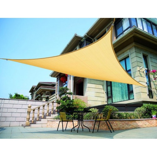 Tenda Ombreggiante Vela 5x5x5 Triangolare a Triangolo da Giardino Telo Parasole