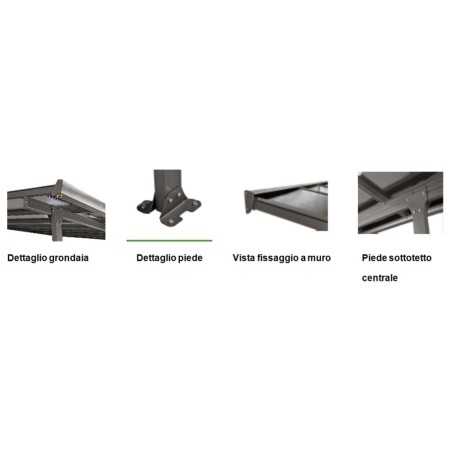 Pergola Addossata 3x3 in Alluminio Gazebo da Giardino Terrazzo Pergolato Carport