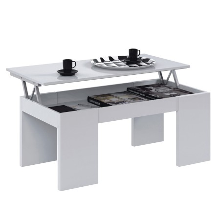 OFFERTA Tavolino da Caffe Bianco Lucido Basso Contenitore con Piccoli Difetti