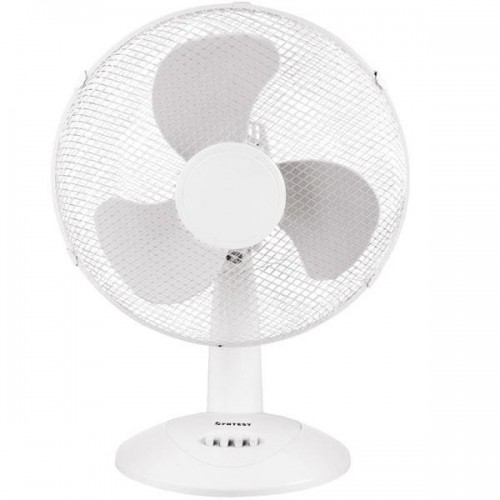 Ventilatore da Tavolo da Pavimento Velocità Pale Oscillante Orizzontale Bianco