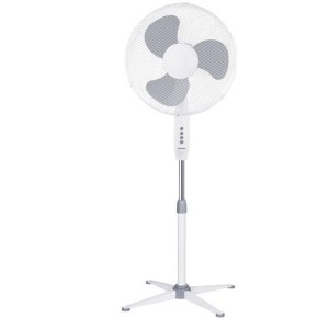 Ventilatore a Piantana da Pavimento Velocita Pale Oscillante Orizzontale Bianco