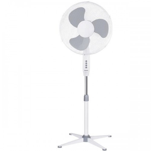 Ventilatore a Piantana da Pavimento Velocita Pale Oscillante Orizzontale Bianco