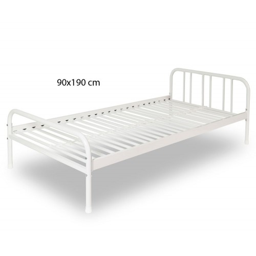 Struttura Letto Singolo 90x190 Rete a Doghe in Metallo per Cameretta dei Bambini