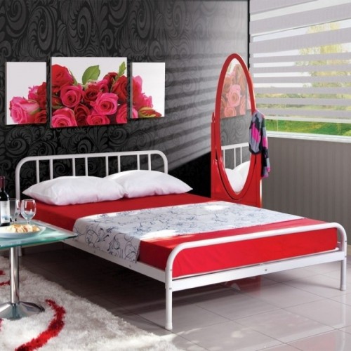 Letto Matrimoniale 2 due piazze 160x200 Rete a Doghe in Metallo Camera da Letto