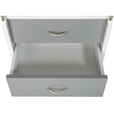 Cassettiera 4 Cassetti Bianco Grigio Ruote Scrivania Comodino Ufficio Cameretta