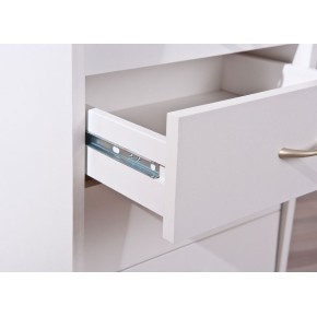 Cassettiera 4 Cassetti Bianco con Ruote da Scrivania Comodino Ufficio Cameretta 2