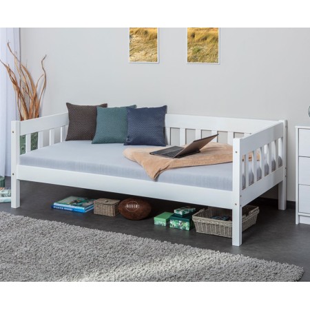 Divano Letto 90x200 Bianco Singolo a Doghe Possibile Letto Estraibile Cameretta