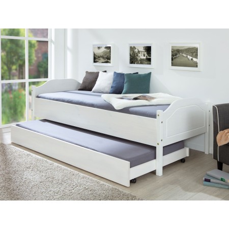 Cassettone Sotto Letto Divano 90x200 Bianco Singolo Estraibile Cameretta Legno