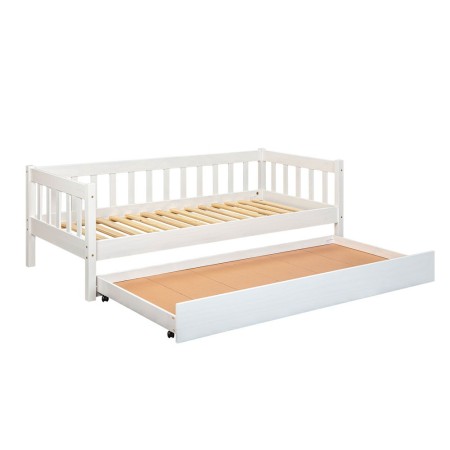 Cassettone Sotto Letto Divano 90x200 Bianco Singolo Estraibile Cameretta Legno