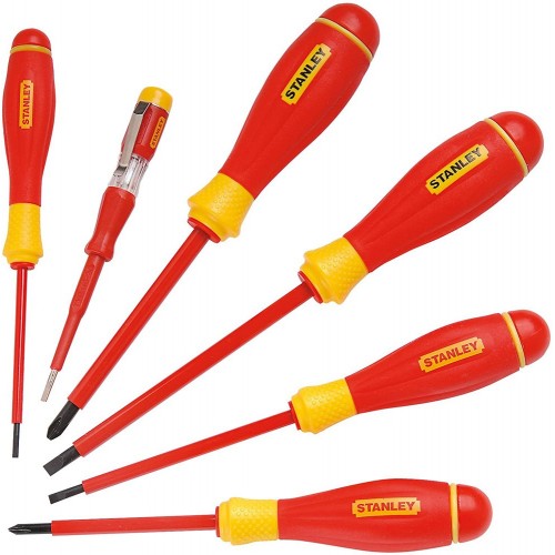Set Cacciaviti Elettricista Lama Piatta Isolata a Croce Giraviti a Stella Tester