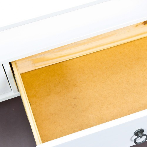 Tavolino in Vetro da Caffe 115x60 Bianco Tavolo Legno Divano da Soggiorno Divano
