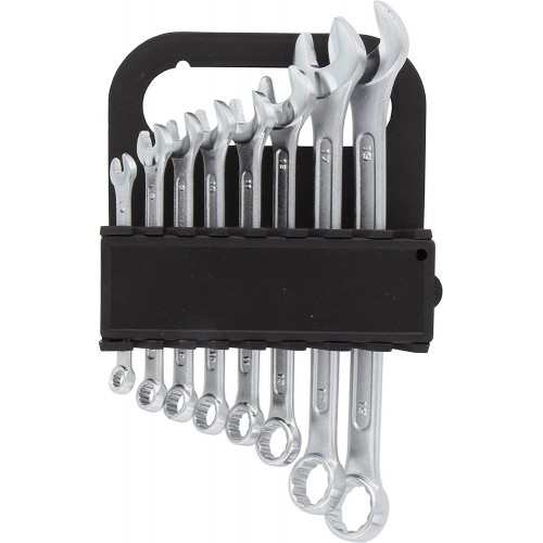 Set 8 chiavi Combinate da 6-19 mm Occhio e Fisse Forchetta Professionali Acciaio