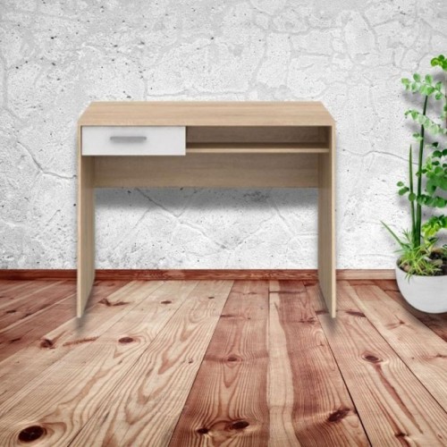 Tavolo Scrivania 100 cm Rovere Cassetto Piccola Porta Pc Salvaspazio Cameretta