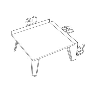 Tavolino da Caffe Basso 60x60 cm Quadrato Moderno per Salotto Design in Legno 2