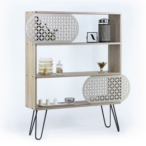 Mobile Libreria Slim Rovere Ripiani Moderna Mensole Scaffali Salvaspazio Ufficio