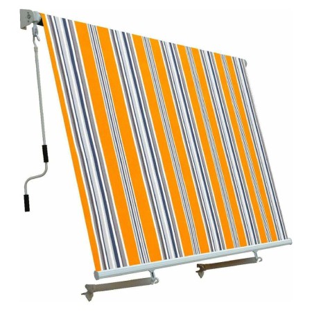 Tenda da Sole Riga Gialla 300x245 a Caduta con Bracci Balconi Moderna Esterno