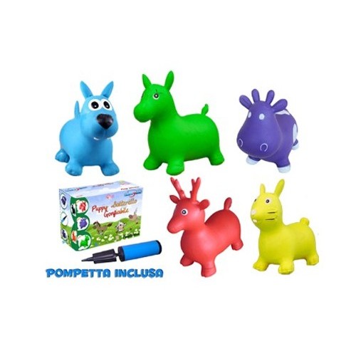 Puppy Animaletti Cavalcabili Gonfiabili Gomma Saltarello Giochi Bimbi Max 35kg