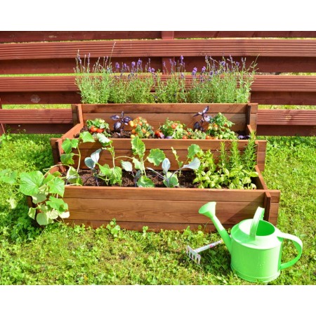 Fioriera 120x120 Orto Rialzato Urbano da Balcone Giardino Aiuola Vaso in Legno