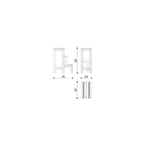 Scaletta 3 Gradini in Legno Salvaspazio Richiudibile Domestica Banchetto Lavoro