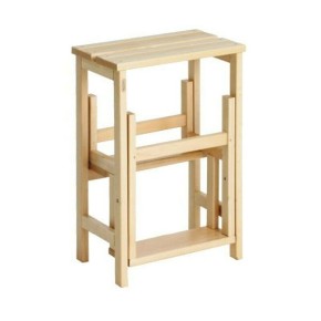 Scaletta 3 Gradini in Legno Salvaspazio Richiudibile Domestica Banchetto Lavoro 2