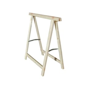 Coppia Cavalletti in Legno da Lavoro Pieghevoli Salvaspazio Pittura Fai da Te 2
