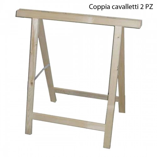 Coppia Cavalletti in Legno da Lavoro Pieghevoli Salvaspazio Pittura Fai da Te