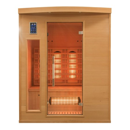 Cabina Sauna a Raggi Infrarossi 3 Posti in Legno Casa Ionizzatore Cromoterapia