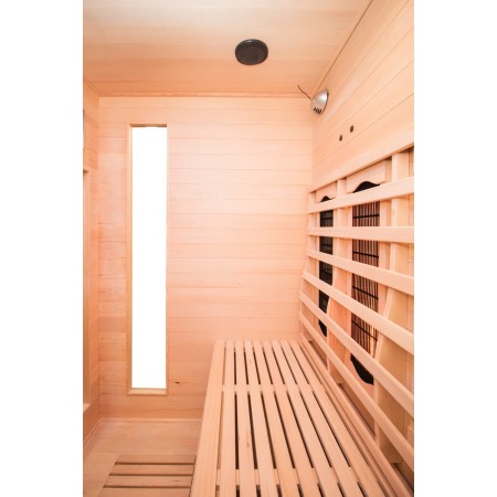 Cabina Sauna a Raggi Infrarossi 3 Posti in Legno Casa Ionizzatore Cromoterapia