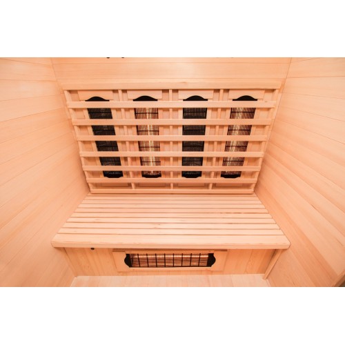 Cabina Sauna a Raggi Infrarossi 3 Posti in Legno Casa Ionizzatore Cromoterapia