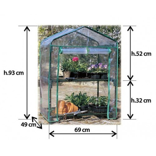 Mini Serra per Piante con Ruote da Giardino Balcone Terrazzo Copertura in PVC
