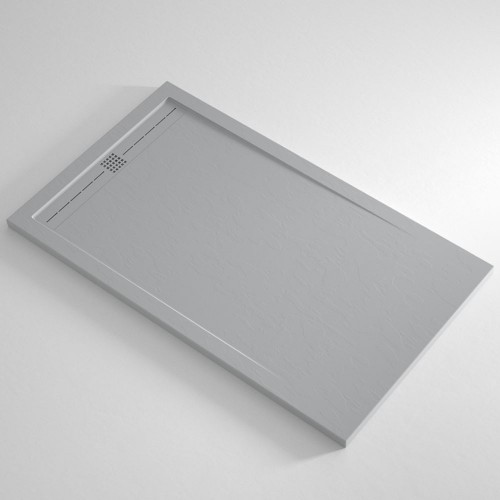 Piatto Doccia Slim Grigio Marmoresina Varie Misure Rettangolare Quadrato Piletta