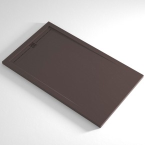Piatto Doccia Slim Marrone Resina Marmo Ruvido da 70 a 210 cm Pavimento Piletta