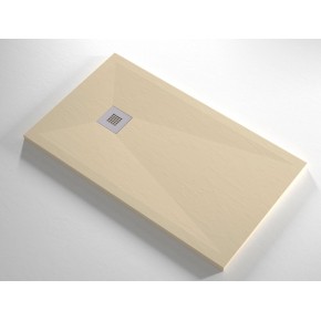 Piatto Doccia Slim Crema Effetto Pietra Rettangolare Quadrato Piletta Scarico