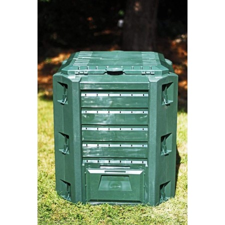 Compostiera da Giardino Verde in Plastica Bio Compost Bidone Compostaggio Eco
