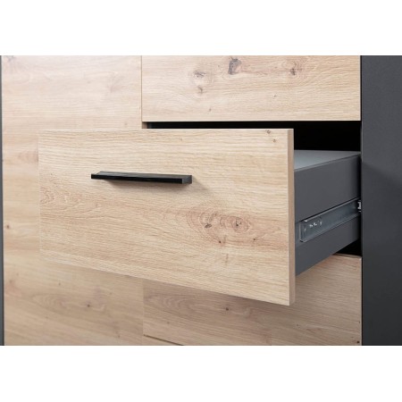 Credenza da Cucina 4 Cassetti Anta Industrial Mobile Sala Cassettiera Salotto