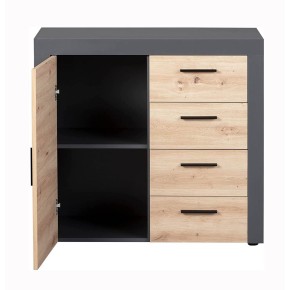 Credenza da Cucina 4 Cassetti Anta Industrial Mobile Sala Cassettiera Salotto 2