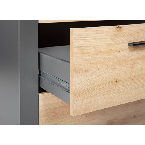 Mobile 70 Ripiani 3 Cassetti Alto Libreria Credenza da Soggiorno Cucina Ufficio