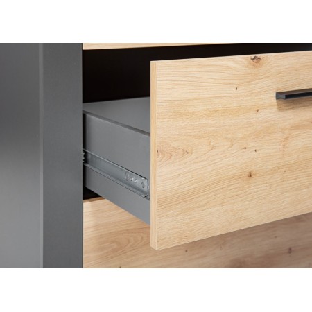 Mobile 70 Ripiani 3 Cassetti Alto Libreria Credenza da Soggiorno Cucina Ufficio