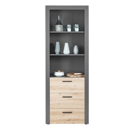 Mobile 70 Ripiani 3 Cassetti Alto Libreria Credenza da Soggiorno Cucina Ufficio