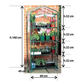 Serra da Giardino con Ruote Terrazzo per Piante Fiori Orto Copertura Telo in Pvc 2