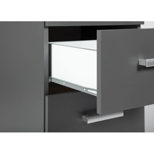 Mobile Grigio Cassettiera 40 con 4 Cassetti Comodino Mobiletto Moderno Ufficio