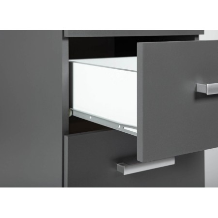 Mobile Grigio Cassettiera 40 con 4 Cassetti Comodino Mobiletto Moderno Ufficio