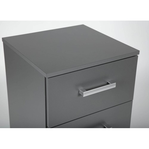 Mobile Grigio Cassettiera 40 con 4 Cassetti Comodino Mobiletto Moderno Ufficio