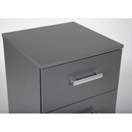 Mobile Grigio Cassettiera 40 con 4 Cassetti Comodino Mobiletto Moderno Ufficio