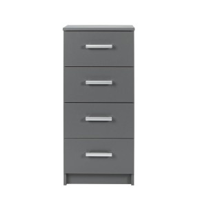 Mobile Grigio Cassettiera 40 con 4 Cassetti Comodino Mobiletto Moderno Ufficio 2